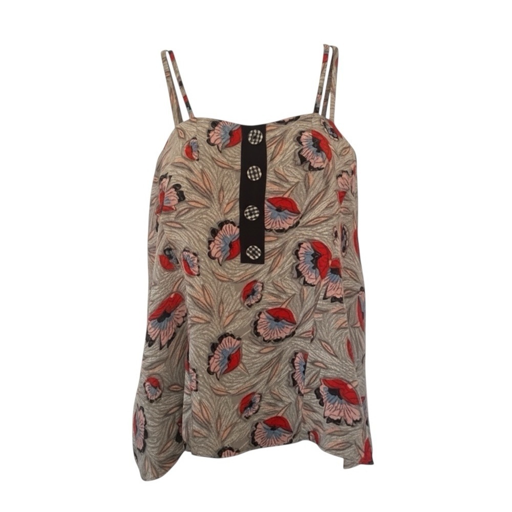 Twinkle by Wenlan Red and Black Buttoned Camisole